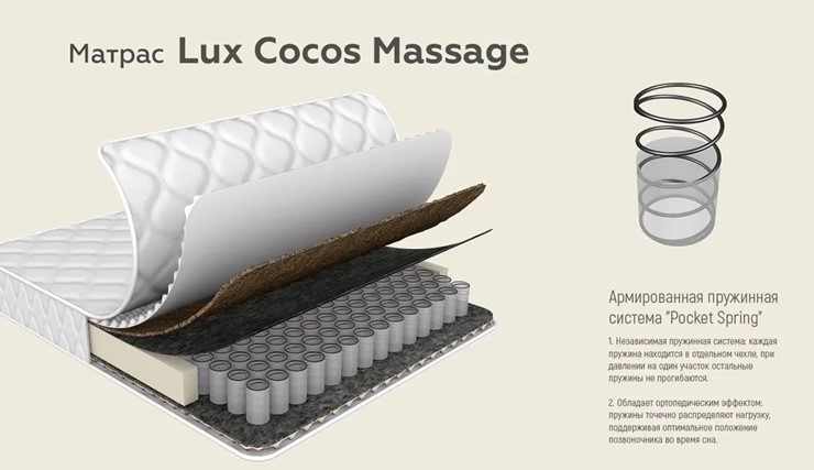 Матрас Lux Cocos Massage 24 в Екатеринбурге - изображение 4