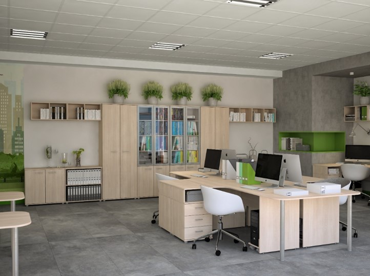 Комплект офисной мебели Public, Дуб Сантана светлый в Краснотурьинске - изображение 2