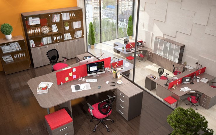 Мебель для персонала Xten для двух сотрудников с тумбочками в Кушве - изображение 3