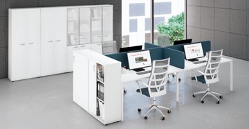 Офисный комплект мебели А4 (металлокаркас DUE) белый премиум / металлокаркас белый в Первоуральске - предосмотр 1