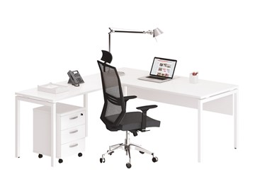 Офисный комплект мебели А4 (металлокаркас DUE) белый премиум / металлокаркас белый в Кушве