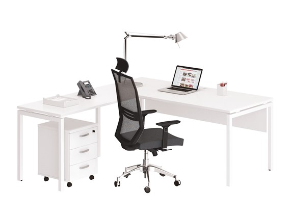 Офисный комплект мебели А4 (металлокаркас DUE) белый премиум / металлокаркас белый в Первоуральске - изображение