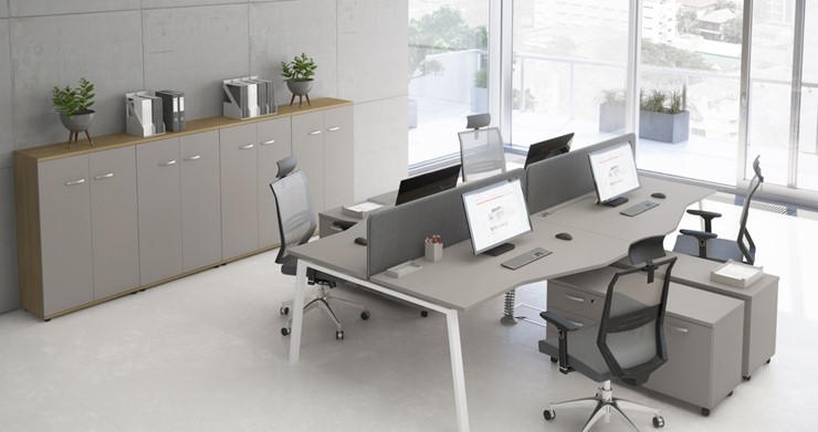 Комплект офисной мебели А4 (металлокаркас TRE) белый премиум / металлокаркас белый в Краснотурьинске - изображение 6