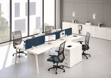 Комплект офисной мебели А4 (металлокаркас TRE) белый премиум / металлокаркас белый в Краснотурьинске - предосмотр