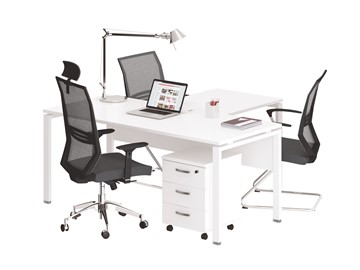 Офисный набор мебели А4 (металлокаркас UNO) белый премиум / металлокаркас белый в Асбесте