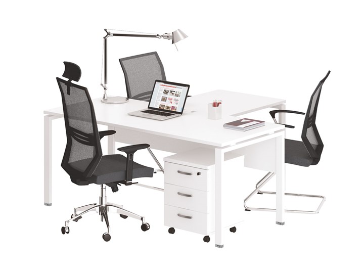 Офисный набор мебели А4 (металлокаркас UNO) белый премиум / металлокаркас белый в Первоуральске - изображение