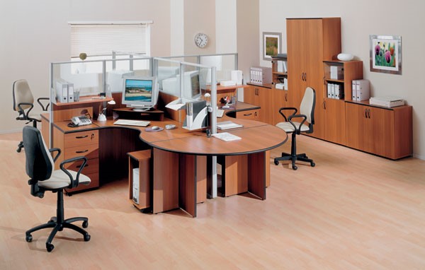 Набор мебели в офис ДИН-Р (французский орех) в Первоуральске - изображение 1