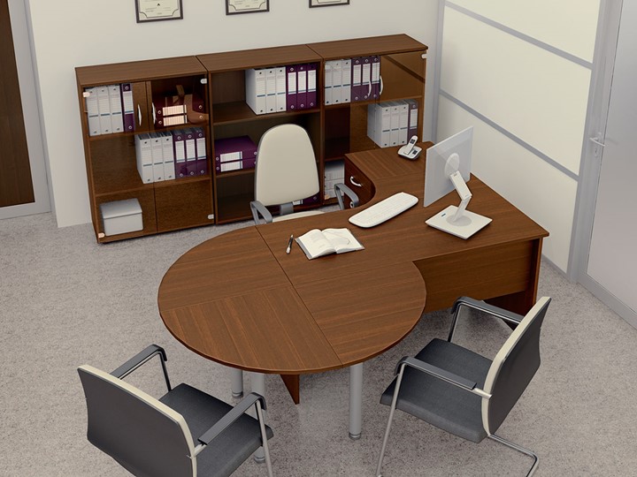 Набор мебели в офис Комфорт (французский орех) в Ревде - изображение 6