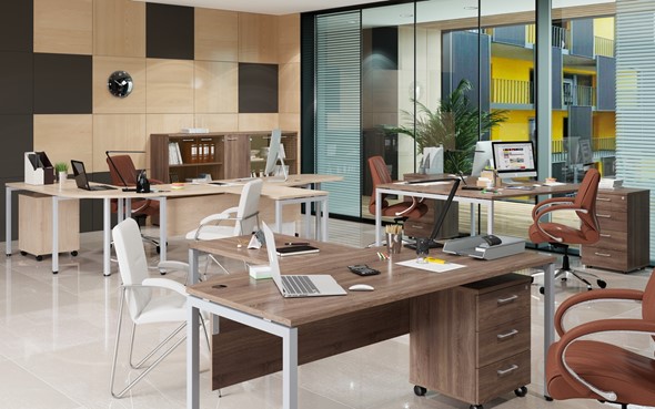Офисный комплект мебели Xten S 1 - один стол с приставным брифингом в Краснотурьинске - изображение