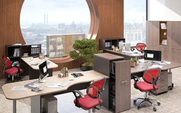 Набор мебели в офис Xten, для двух сотрудников с тумбой в Екатеринбурге