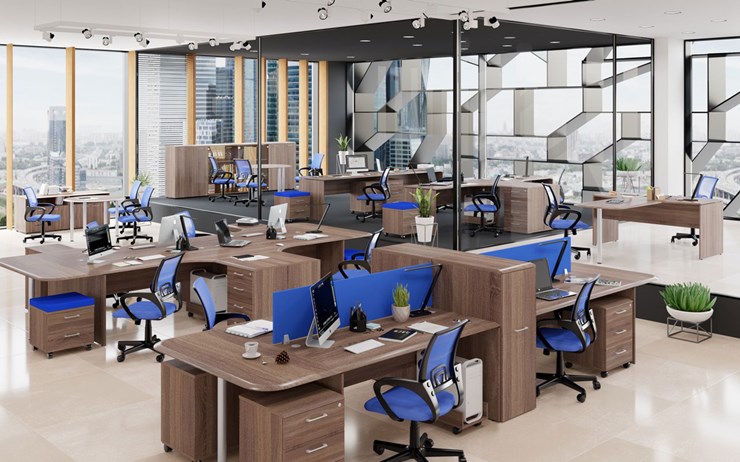 Офисный набор мебели Wave 1, два рабочих места в Кушве - изображение