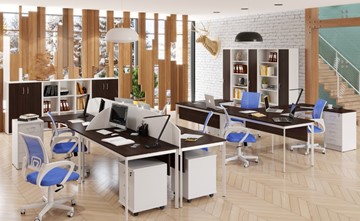 Офисный комплект мебели Imago S - два стола, две тумбы в Каменске-Уральском