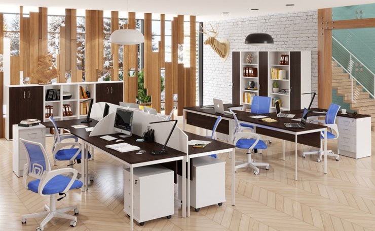 Офисный комплект мебели Imago S - два стола, две тумбы в Екатеринбурге - изображение