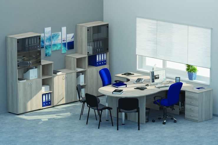 Офисный комплект мебели Twin для 2 сотрудников с совмещенными столами в Артемовском - изображение