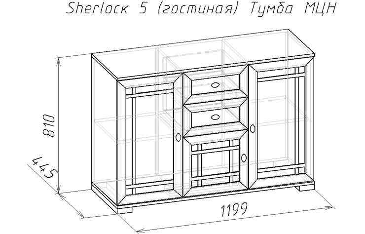 Тумба Sherlock 5 МЦН, Орех шоколадный в Екатеринбурге - изображение 2