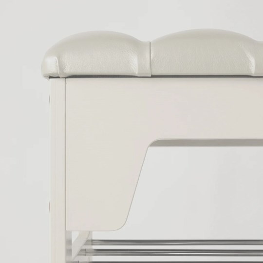 Банкетка Грейс, цвет Молочный дуб/экокожа Белый каретная стяжка в Красноуфимске - изображение 3