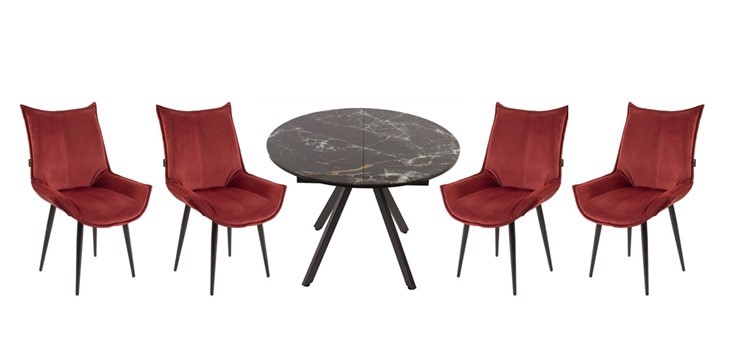 Обеденная зона стол Олимп, 4 стула Осло в Артемовском - изображение