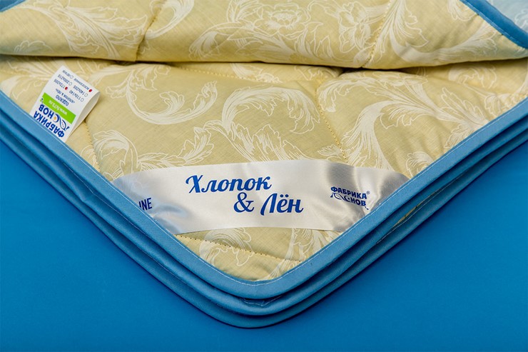 Одеяло всесезонное полутороспальное Хлопок &  Лен в Ирбите - изображение 1
