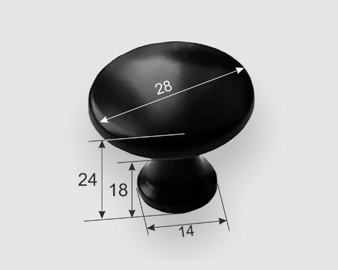 Ручка кнопка 0010 (0) Черный матовый в Екатеринбурге - изображение 1