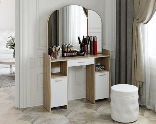 Стол туалетный София Т2, цвет Дуб сонома/Белый в Ревде - изображение