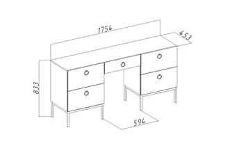 Косметический стол с зеркалом Бержер, Б 2.0.6 в Краснотурьинске - предосмотр 2