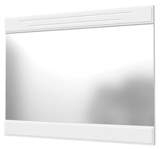 Настенное зеркало Олимп с декоративными планками (белый) в Тавде
