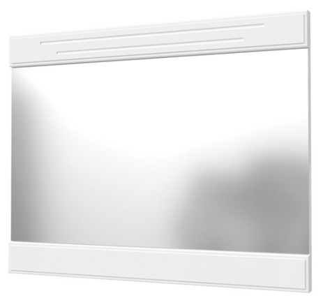Настенное зеркало Олимп с декоративными планками (белый) в Екатеринбурге - изображение