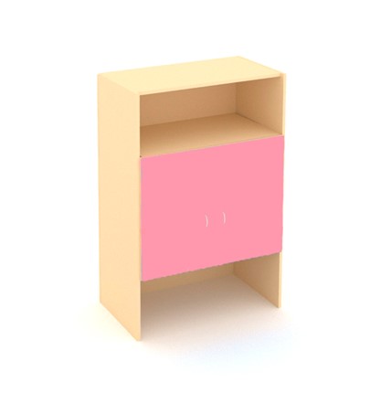 Двухдверный детский шкаф ДШ-2М МДФ Беж+ Розовый в Артемовском - изображение
