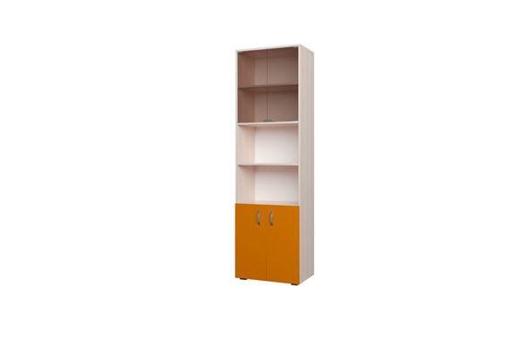 Распашной шкаф 600 2СТ 2Д Млечный дуб, Оранжевый в Первоуральске - изображение
