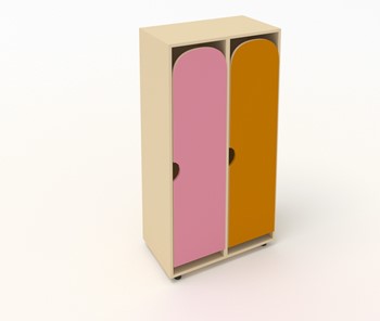Детский шкаф ШГ2 Беж+Оранжевый+Розовый в Ревде