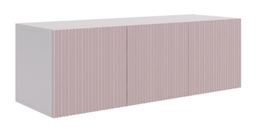 Антресоль трехдверная Зефир 119.01 (белое дерево/пудра розовая (эмаль)) в Кушве