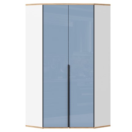 Угловой детский шкаф Урбан 528.060, белый/капри синий в Полевском - изображение