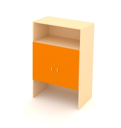 Детский двухдверный шкаф ДШ-2М МДФ Беж+ Оранжевый в Артемовском - изображение