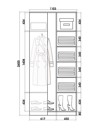 Шкаф-купе угловой Хит-У-24-4-77-29, Панда, Белый в Артемовском - изображение 2