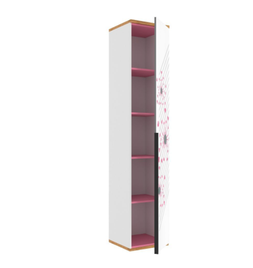 Шкаф одностворчатый Урбан 528.040, белый/розовый в Краснотурьинске - изображение 1