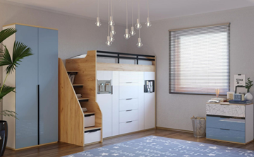 Детский шкаф комбинированный для кровати-чердака Урбан 528200 в Первоуральске - предосмотр 2