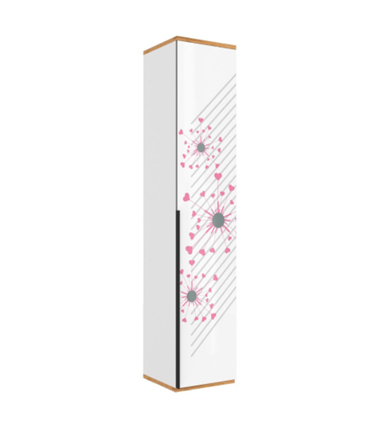 Шкаф одностворчатый Урбан 528.040, белый/розовый в Екатеринбурге - изображение