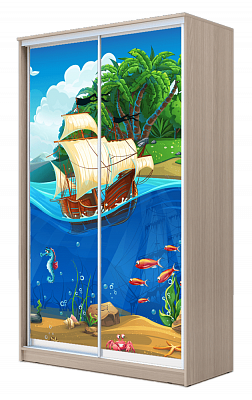 Детский шкаф ХИТ 23-4-17-77-12, Корабль, шимо светлый в Качканаре - изображение
