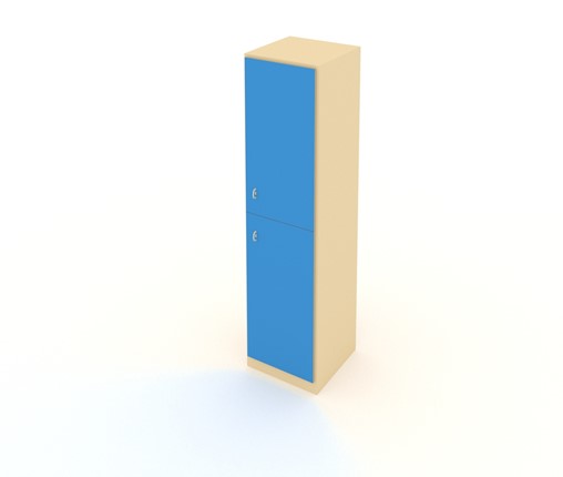 Детский 2-дверный шкаф ШСУ Беж + Синий в Кушве - изображение