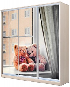Детский шкаф Хит-23-4-20-777-26, Мишки на окне Дуб млечный в Екатеринбурге
