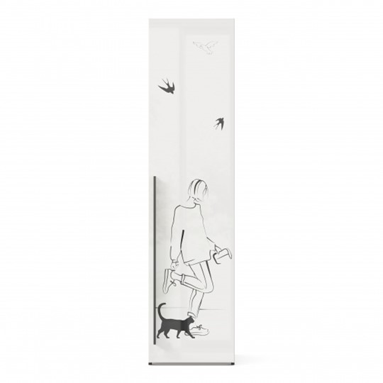1-створчатый шкаф Джоли Тип 2 ЛД 535.020, Серый шелк в Первоуральске - изображение 1