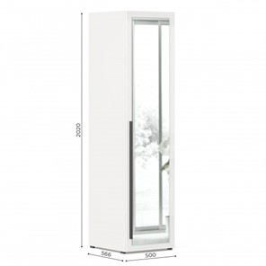 Одностворчатый шкаф Джоли Тип 2 ЛД 535.110 с зеркалом, Серый шелк в Ревде - предосмотр 1