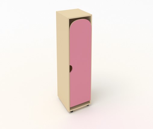 Детский шкаф-пенал ШГ1 Беж + Розовый в Первоуральске - изображение