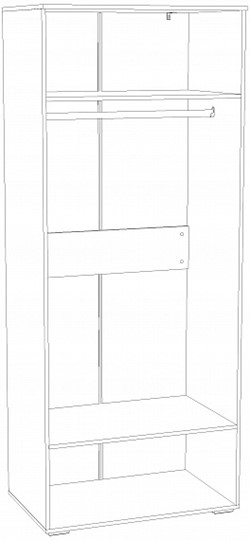 Детский двухдверный шкаф Банни НМ 041.42, Меренга/Бисквит/Белый/Дуб сонома в Первоуральске - изображение 2