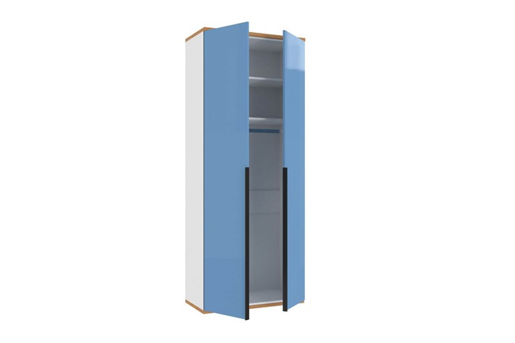 Шкаф двухстворчатый Урбан 528.050, белый/капри синий в Ревде - изображение 2