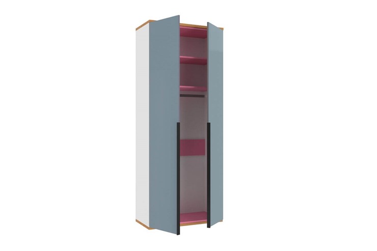 Шкаф двухстворчатый Урбан 528.050, белый/розовый в Первоуральске - изображение 2