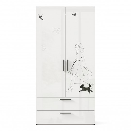 Шкаф распашной комбинированный Джоли ЛД 535.040, Серый шелк в Екатеринбурге - изображение 1