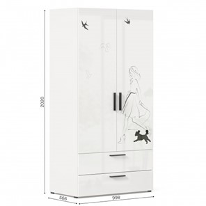 Шкаф распашной комбинированный Джоли ЛД 535.040, Серый шелк в Кушве - предосмотр 3