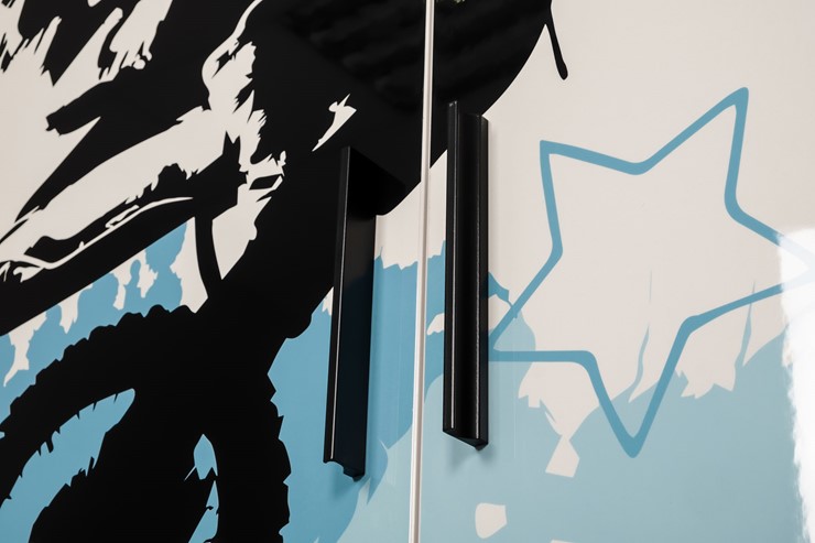 Двухстворчатый шкаф комбинированный Мотокросс ЛД 535.040, Серый шелк в Первоуральске - изображение 4