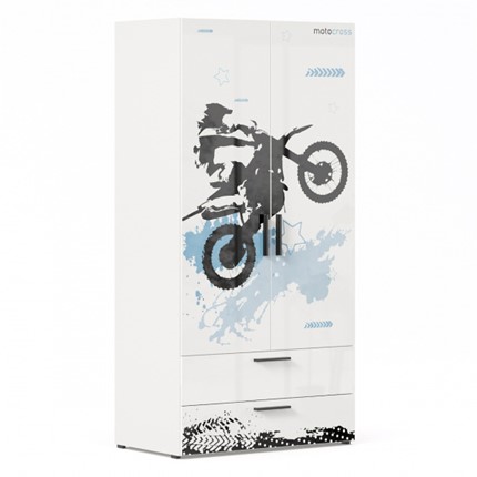 Двухстворчатый шкаф комбинированный Мотокросс ЛД 535.040, Серый шелк в Первоуральске - изображение